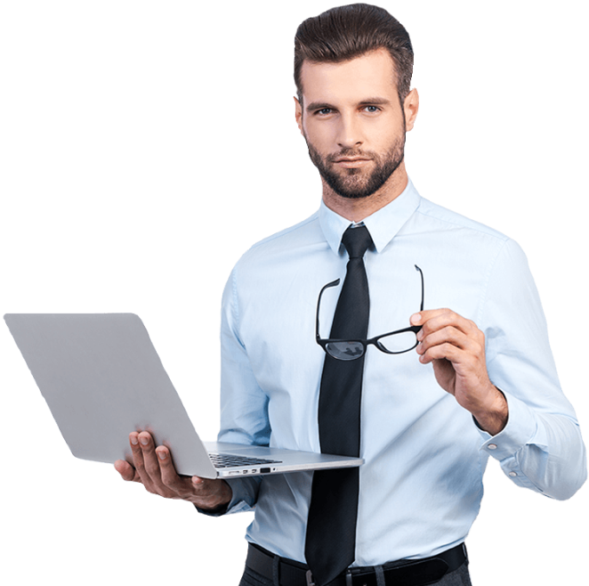 man with laptop